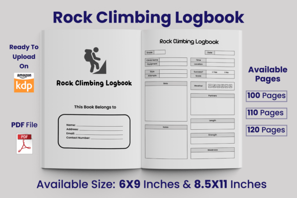 Download Rock Climbing Logbook KDP Interior - Premium Resources
