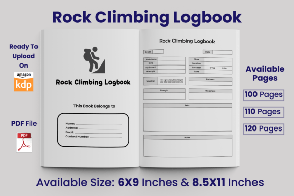 Download Rock Climbing Logbook KDP Interior - Premium Bundle