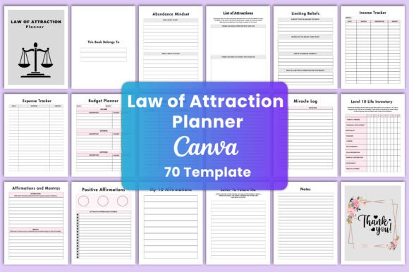 Download Editable Law of Attraction Planner Canva - Law of attraction planner Collection