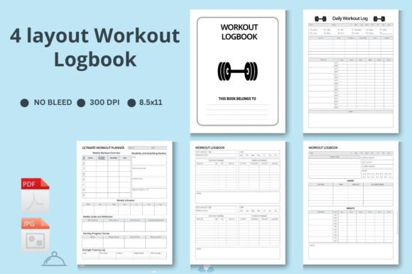Download Workout Planner Fitness Tracker Bundle - Tracker Collection