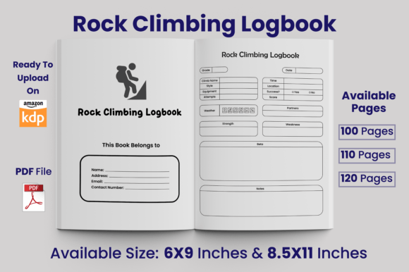 Download Rock Climbing Logbook KDP Interior - Premium Resources
