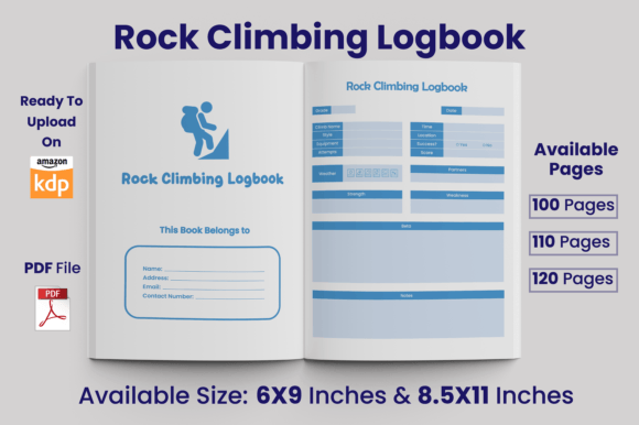 Download Rock Climbing Logbook KDP Interior - Premium Resources