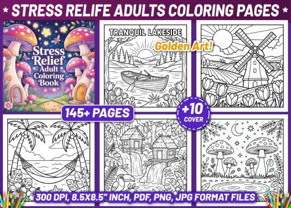 Download Stress Relief Adult Coloring Book Pages - Premium Resources