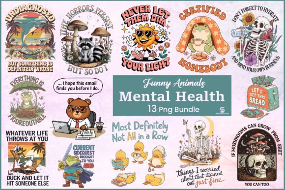 Download Funny Animals &amp; Mental Health Png Bundle - Mental health Collection