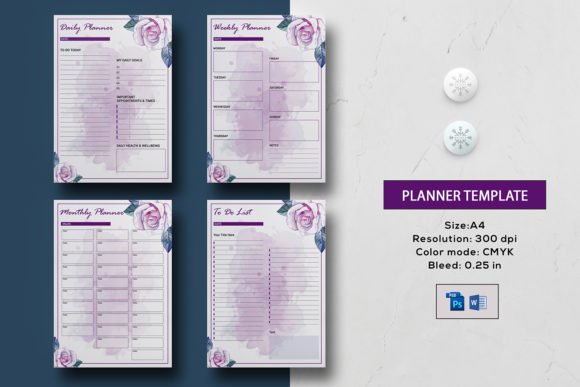 Download Daily , Weekly, Monthly Planner Template - Monthly planner Collection