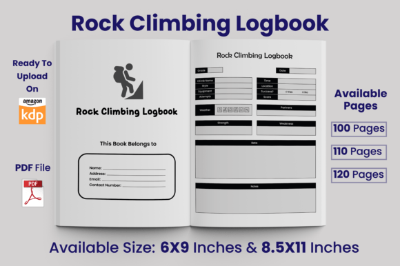 Download Rock Climbing Logbook KDP Interior - Premium Bundle